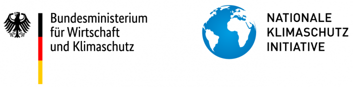 Logos vom "Bundesministerium für Wirtschaft und Klimaschutz" und "Nationale Klimaschutz Initiative"